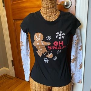 Gingerbread man shirt “Oh Snap”